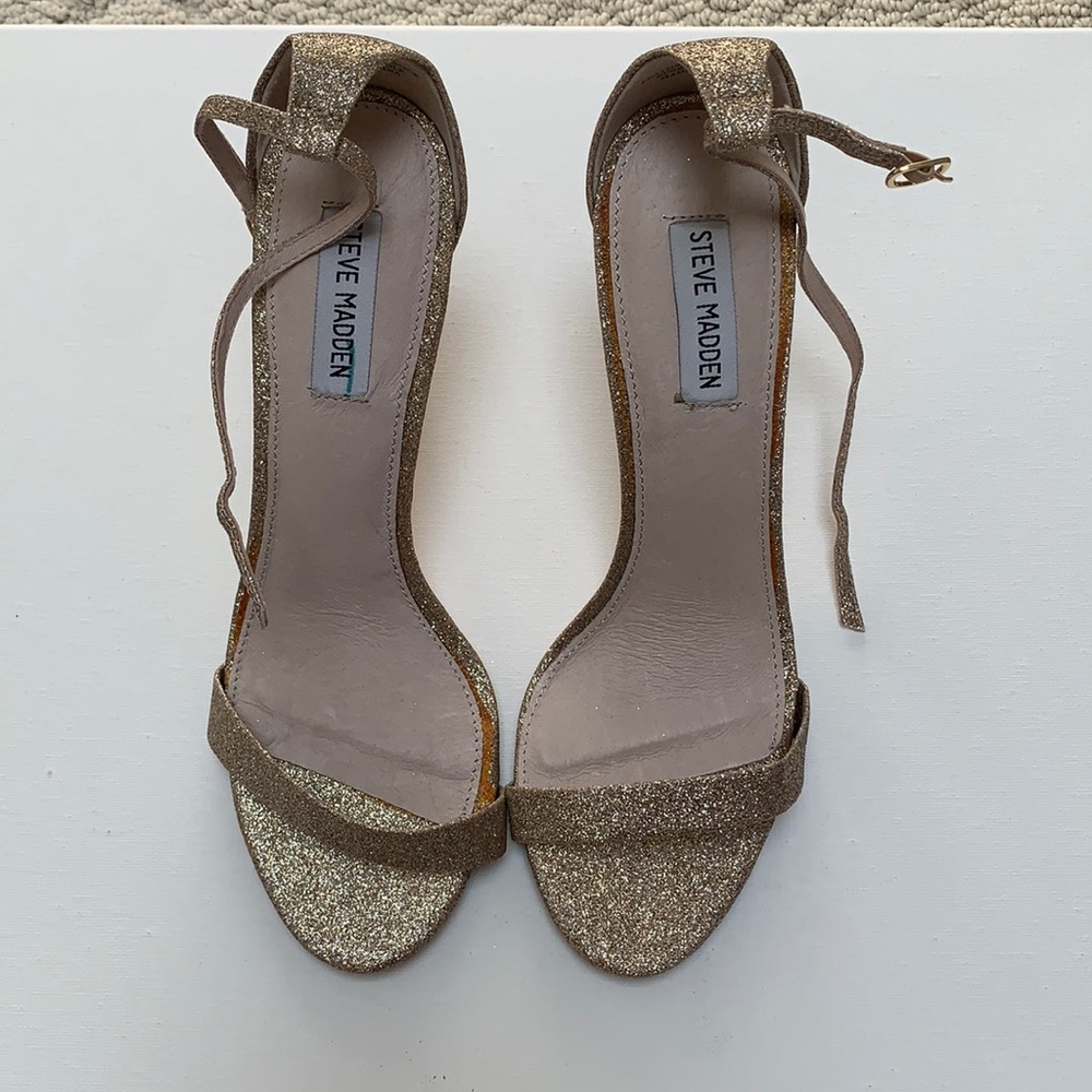 Steve Madden gold sparkle heels